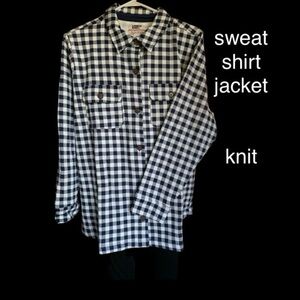 LANDSEND Wms Plus Serious Sweats Sweatshirt Shirt Jacket, Shacket